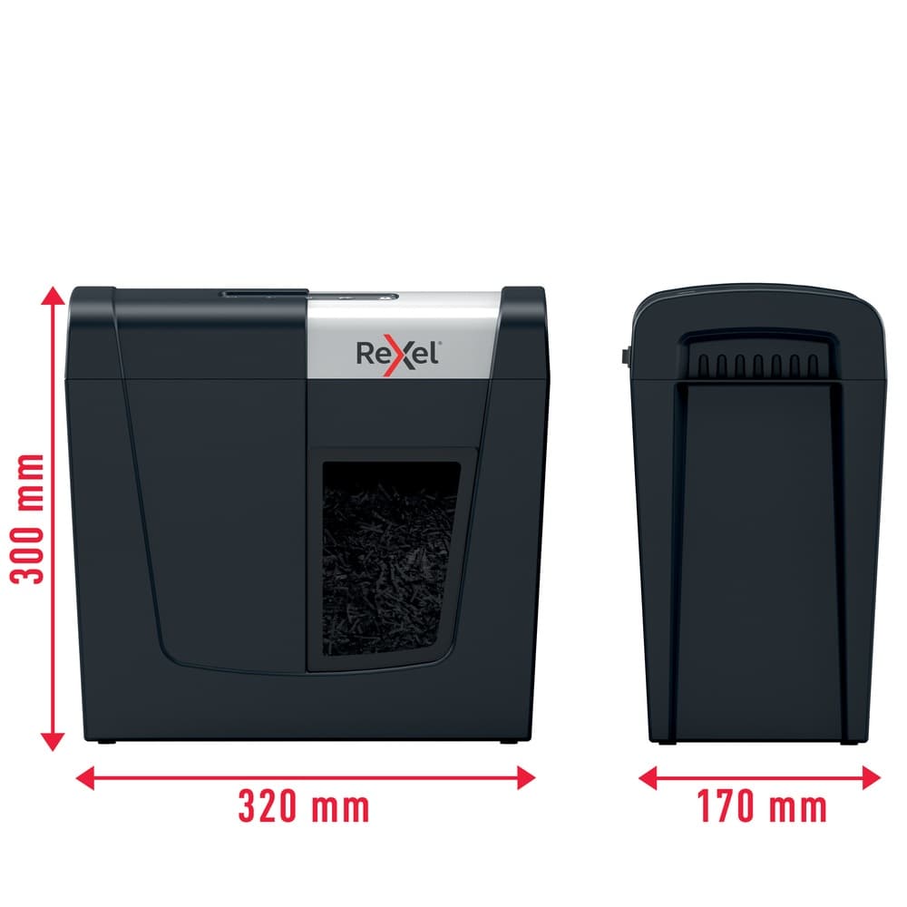 Distrugator manual documente Rexel SECURE MC3, 3 coli, P5, micro-cut (tip particule), cos 10 litri, negru-argintiu, "2020128EU" — miniatură