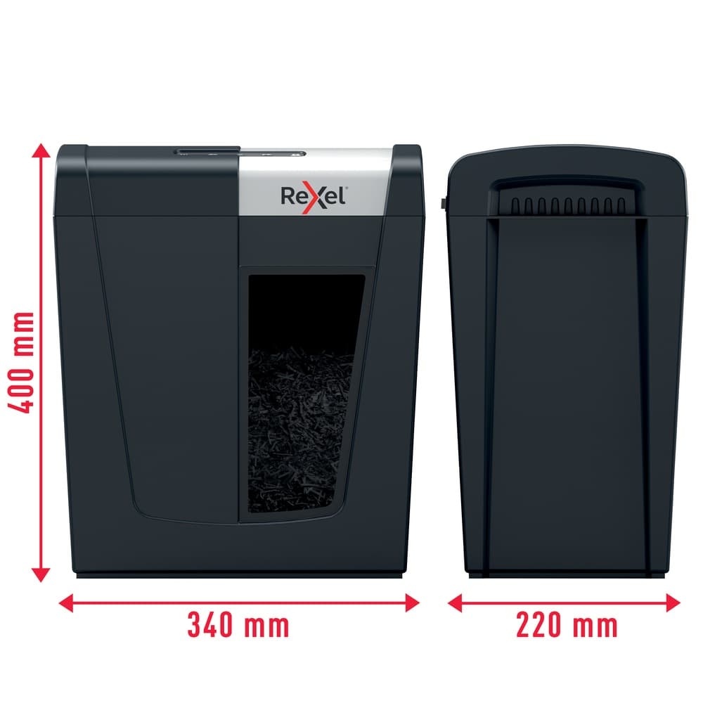 Distrugator manual documente Rexel SECURE MC6, 6 coli, P5, micro-cut (tip particule), cos 18 litri, negru-argintiu, "2020130EU" — miniatură