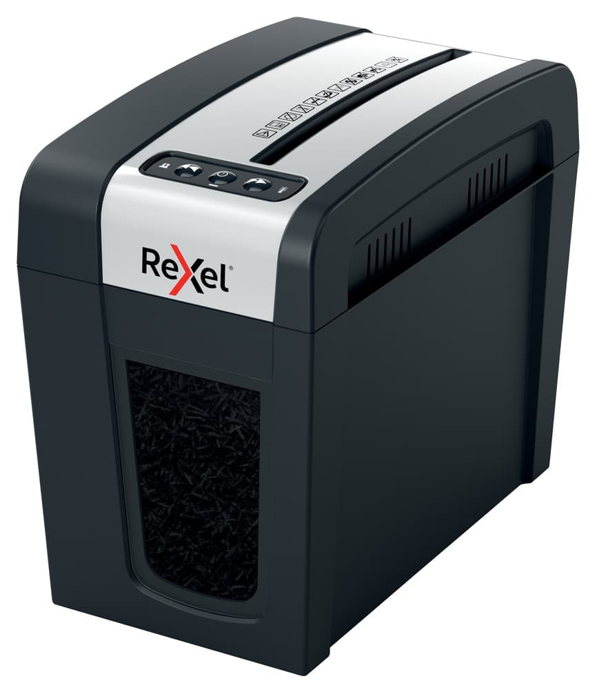 Distrugator manual documente Rexel SECURE MC3 Slim, 3 coli, P5, micro-cut (tip particule), cos 10 litri, negru-argintiu, "2020131EU"
