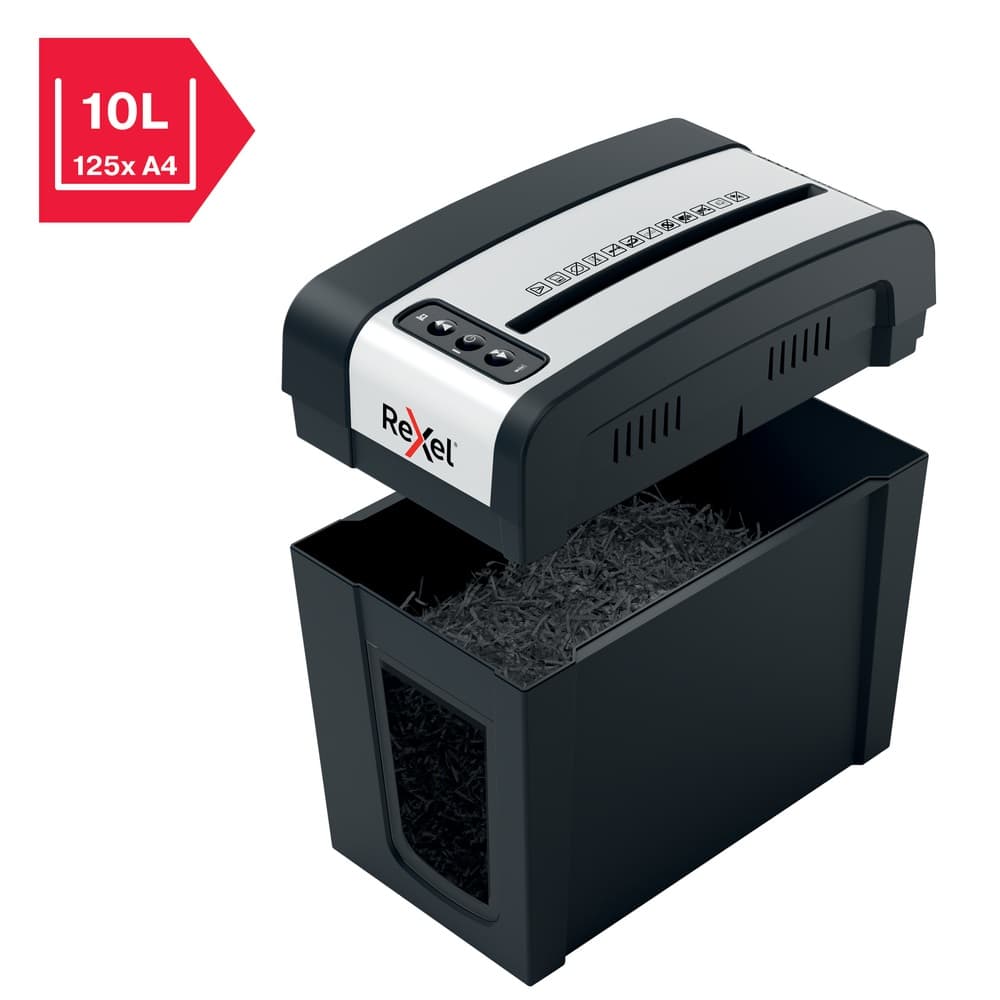 Distrugator manual documente Rexel SECURE MC3 Slim, 3 coli, P5, micro-cut (tip particule), cos 10 litri, negru-argintiu, "2020131EU" — miniatură