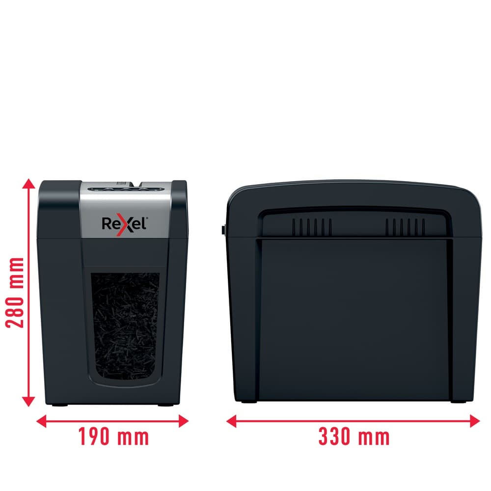 Distrugator manual documente Rexel SECURE MC3 Slim, 3 coli, P5, micro-cut (tip particule), cos 10 litri, negru-argintiu, "2020131EU" — miniatură