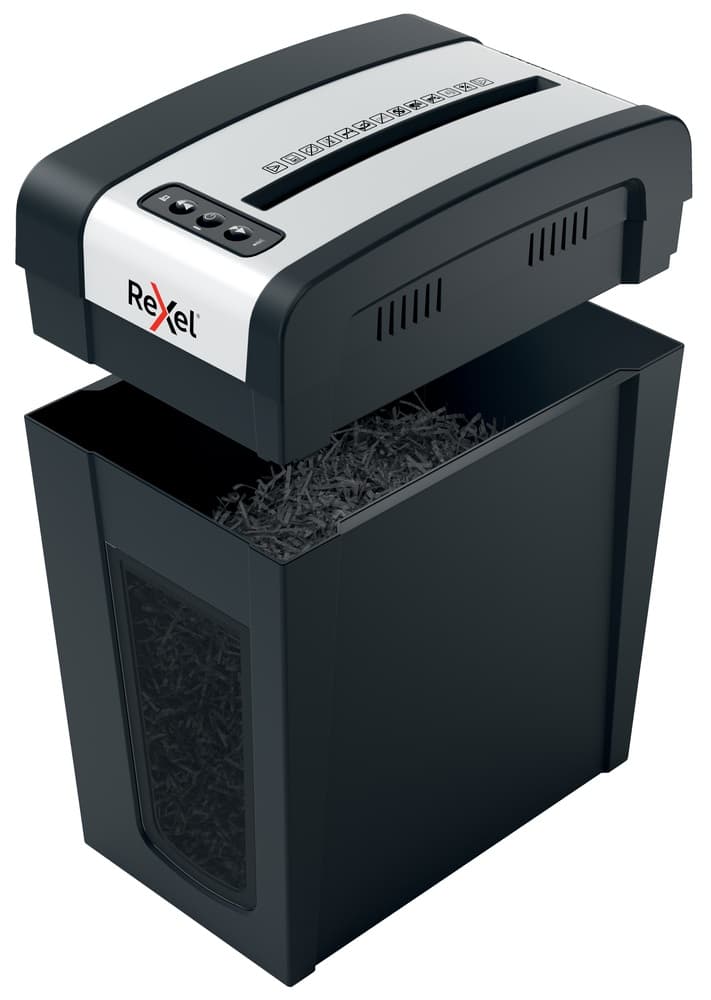 Distrugator manual documente Rexel SECURE MC6 Slim, 6 coli, P5, micro-cut (tip particule), cos 18 litri, negru-argintiu, "2020133EU" — miniatură