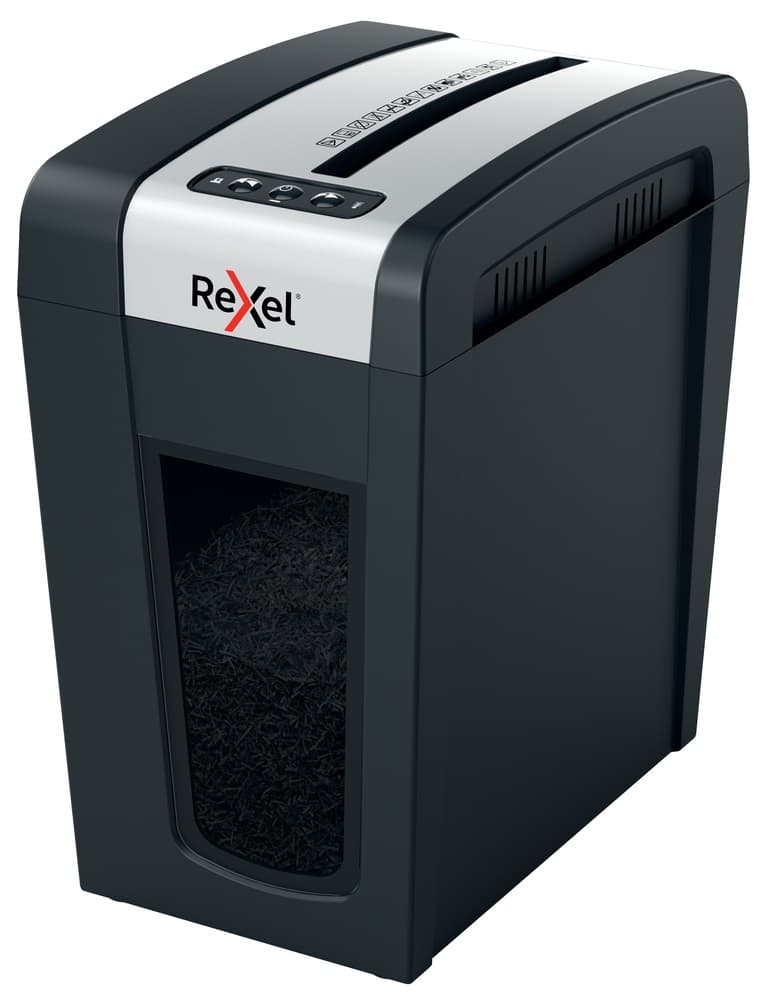 Distrugator manual documente Rexel SECURE MC6 Slim, 6 coli, P5, micro-cut (tip particule), cos 18 litri, negru-argintiu, "2020133EU"