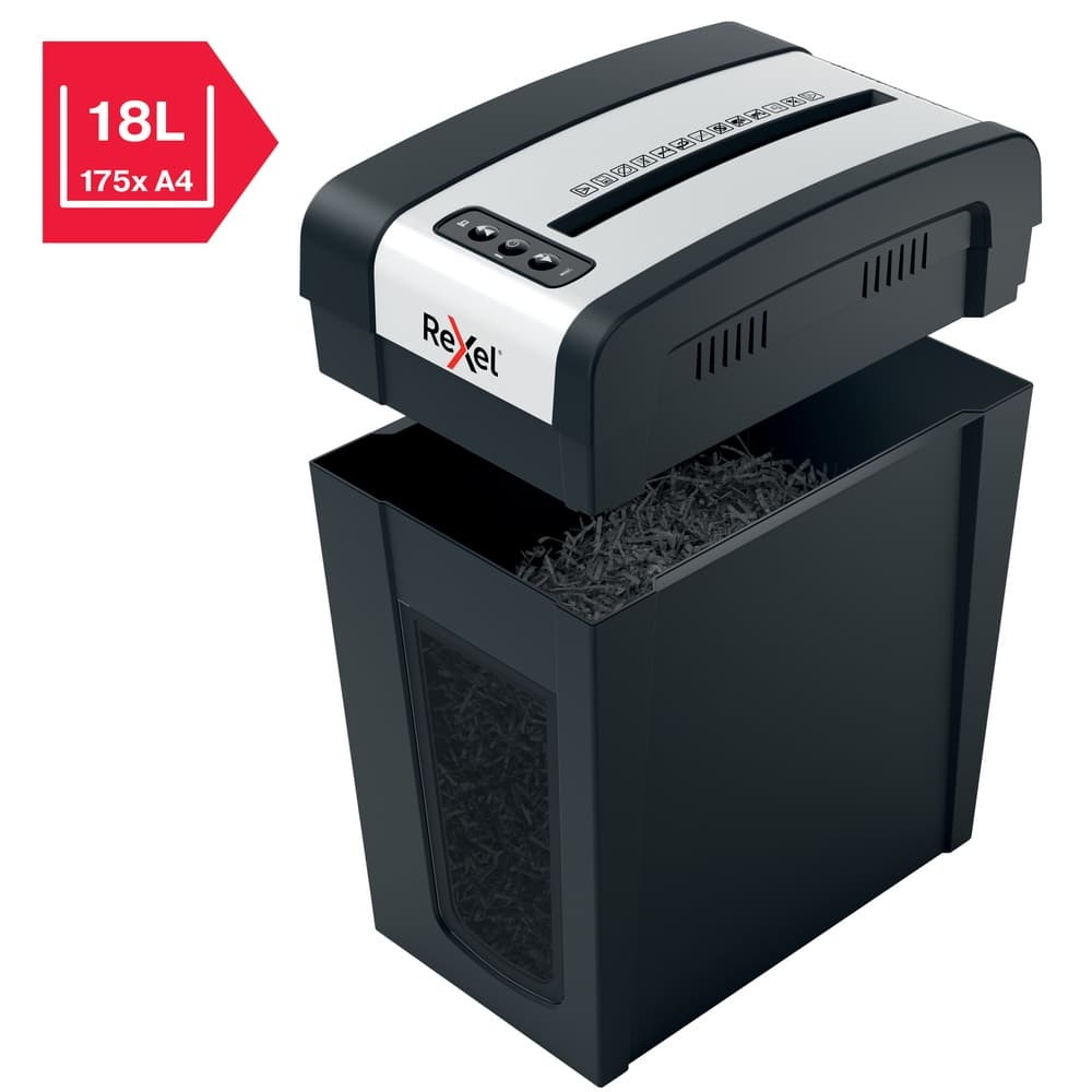Distrugator manual documente Rexel SECURE MC6 Slim, 6 coli, P5, micro-cut (tip particule), cos 18 litri, negru-argintiu, "2020133EU" — miniatură