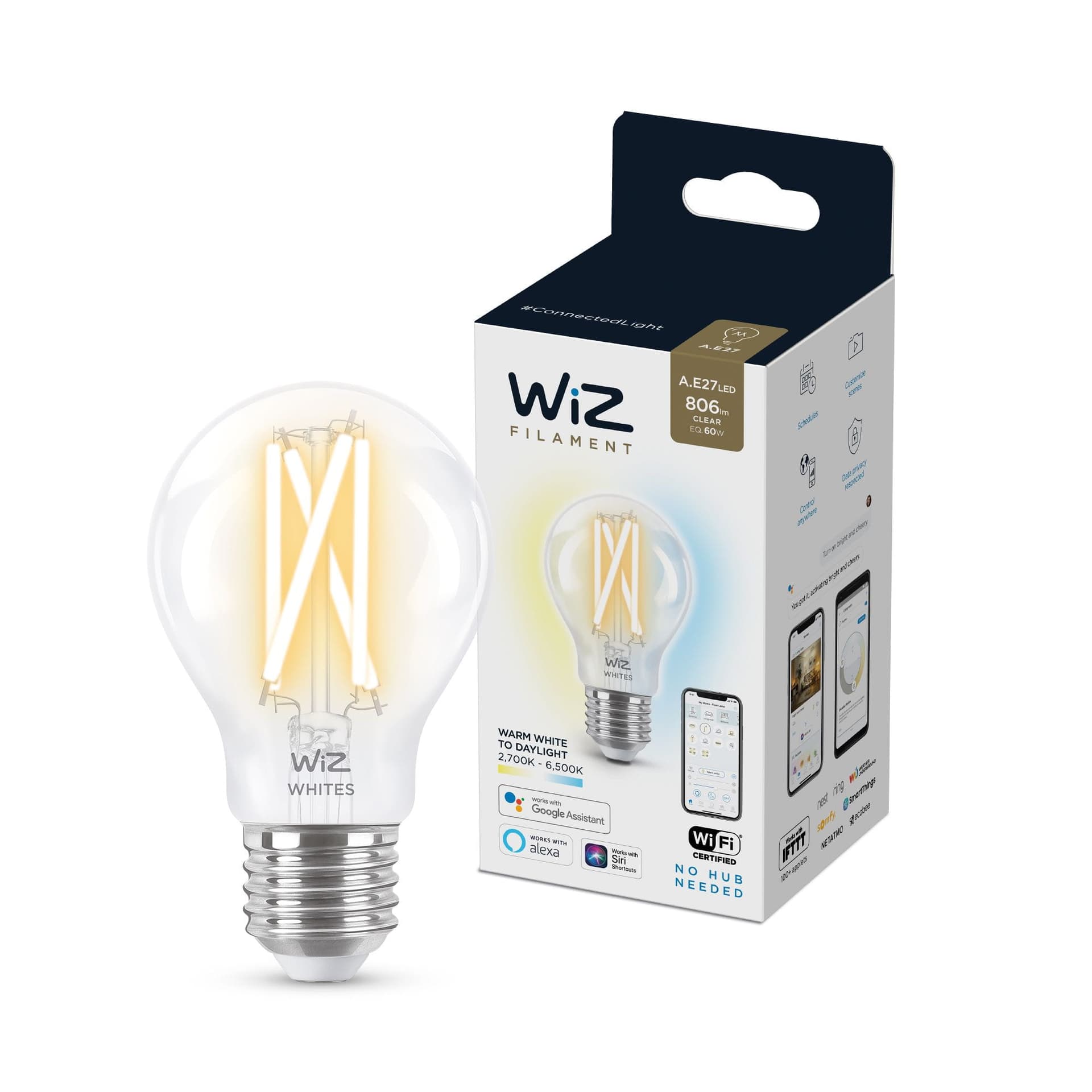 BEC smart LED Philips, soclu E27, putere 7W, forma clasic, lumina alb calda, alimentare 220 - 240 V, "000008718699787158" — miniatură