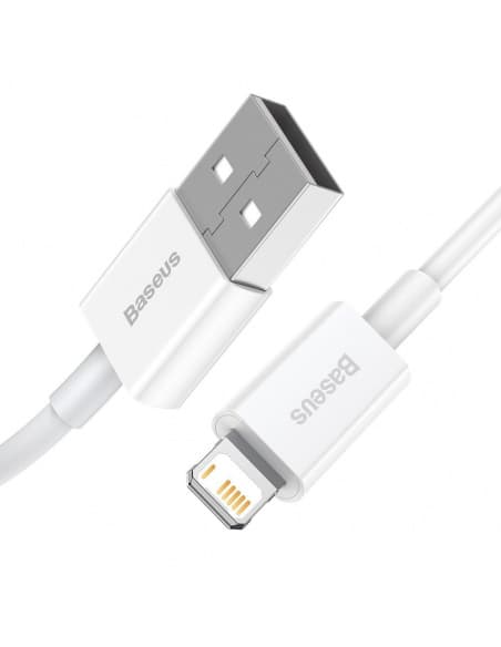 CABLU alimentare si date Baseus Superior, Fast Charging Data Cable pt. smartphone, USB la Lightning Iphone 2.4A, 0.25m, alb "CALYS-02" - 6953156205390 — miniatură
