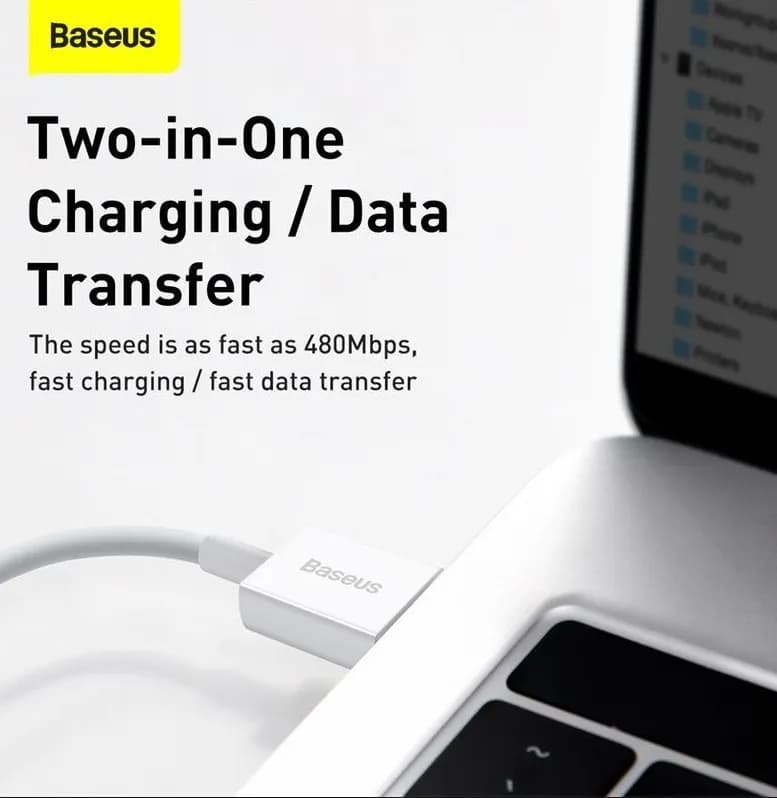 CABLU alimentare si date Baseus Superior, Fast Charging Data Cable pt. smartphone, USB la Lightning Iphone 2.4A, 0.25m, alb "CALYS-02" - 6953156205390 — miniatură