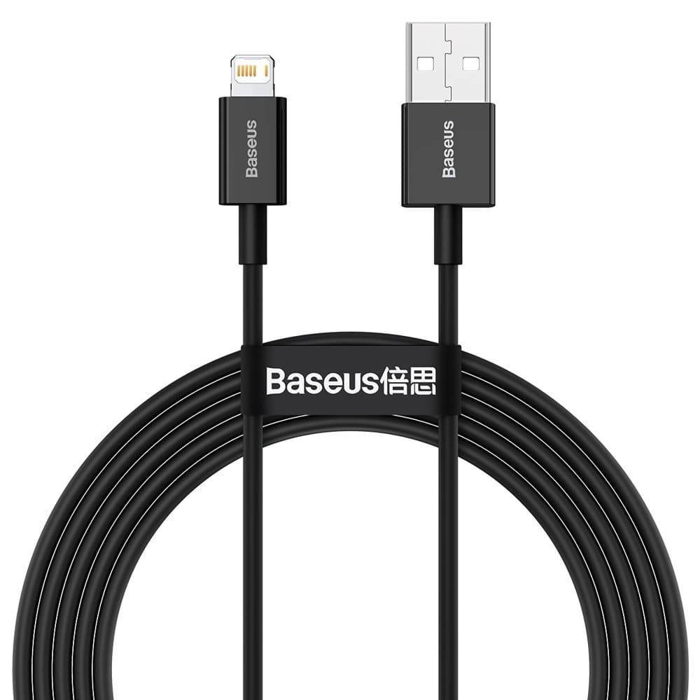 CABLU alimentare si date Baseus Superior, Fast Charging Data Cable pt. smartphone, USB la Lightning Iphone 2.4A, 2m, negru "CALYS-C01" - 6953156205451