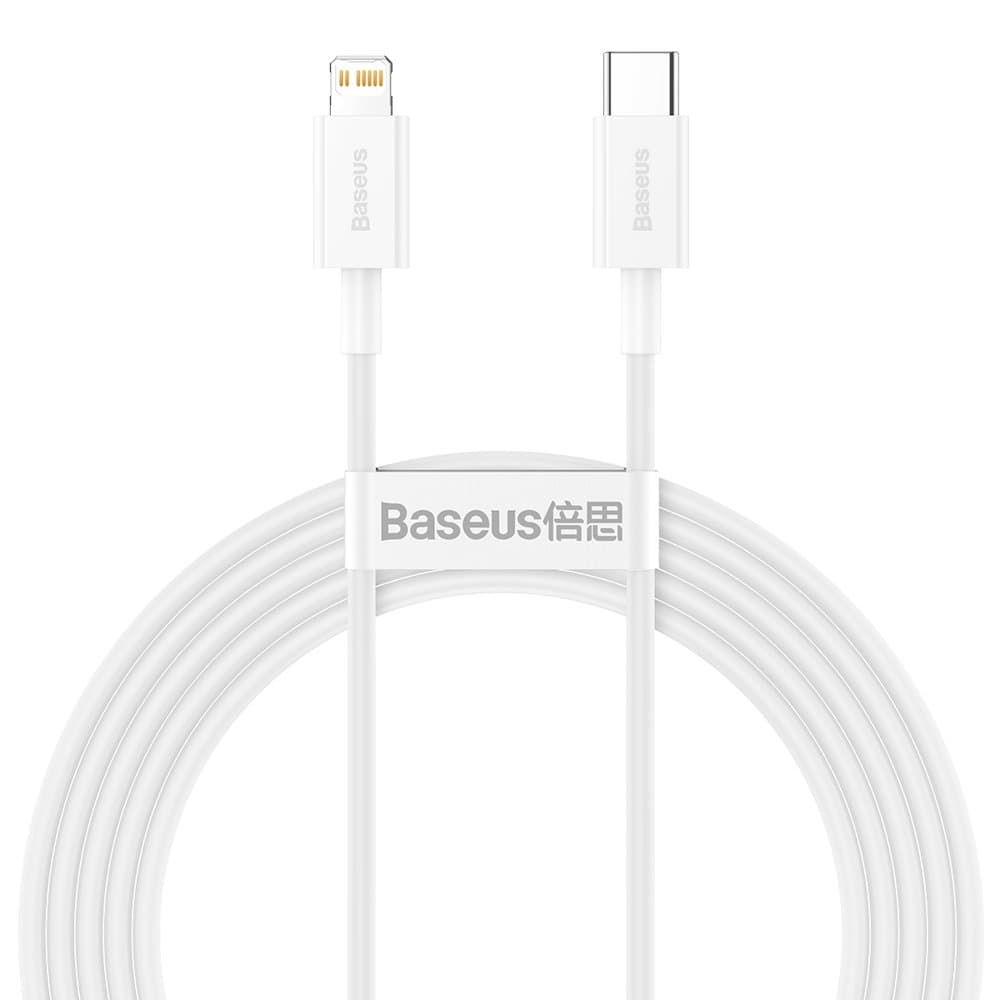 CABLU alimentare si date Baseus Superior, Fast Charging Data Cable pt. smartphone, USB Type-C la Lightning Iphone PD 20W, 2m, alb "CATLYS-C02" - 6953156205369