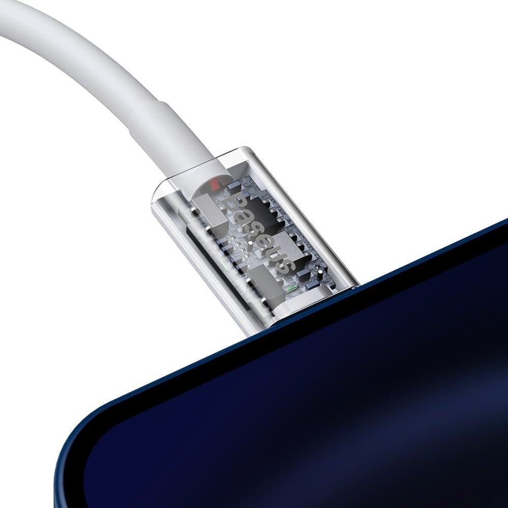 CABLU alimentare si date Baseus Superior, Fast Charging Data Cable pt. smartphone, USB Type-C la Lightning Iphone PD 20W, 2m, alb "CATLYS-C02" - 6953156205369 — miniatură
