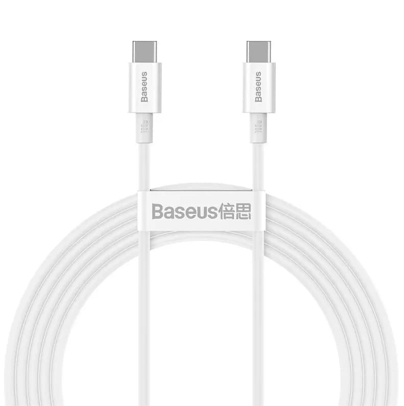CABLU alimentare si date Baseus Superior, Fast Charging Data Cable pt. smartphone, USB Type-C la USB Type-C 100W, 2m, alb "CATYS-C02" - 6953156208469