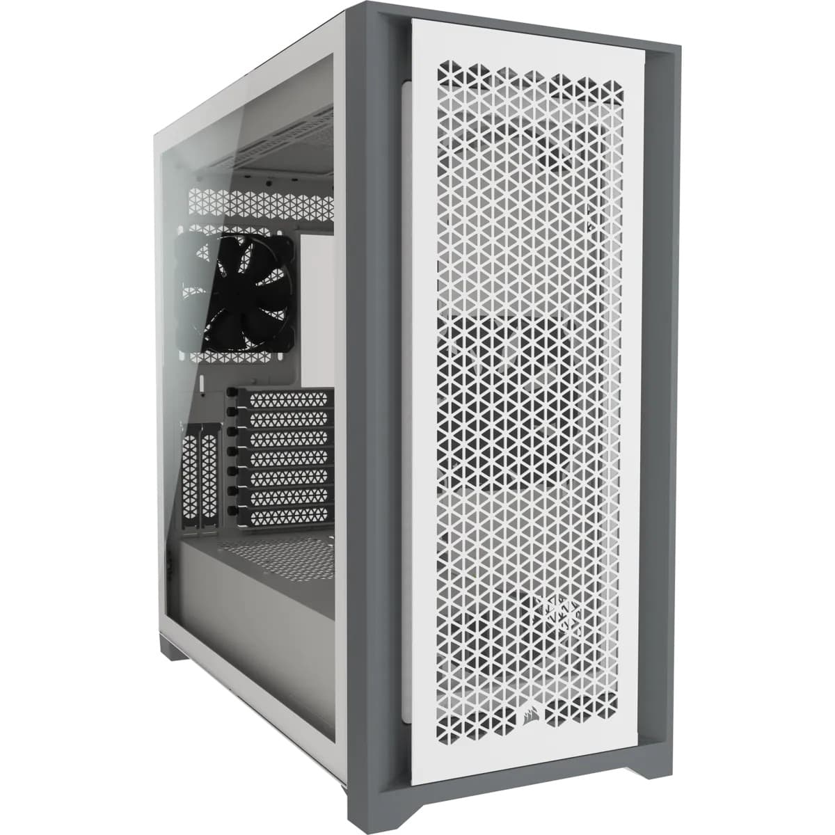 CARCASA CORSAIR Middle Tower,ATX, "5000D AIRFLOW",fara sursa,sticla securizata, fanx2, USB 3.0x2, USB 3.1 gen 2 Type-Cx1, Jack 3.5 mmx1,mesh, fan ctr, alb/ gri "CC-9011211-WW"