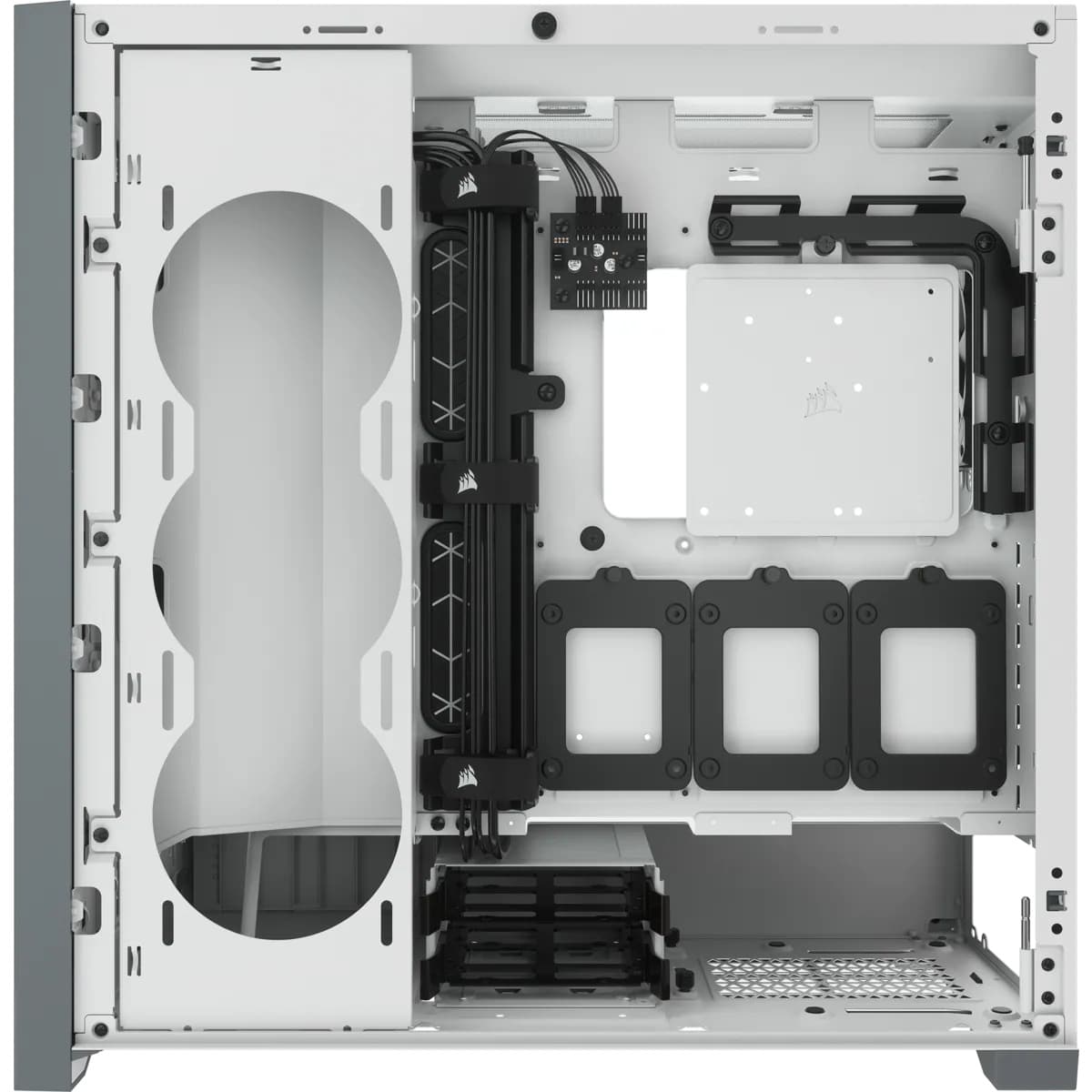 CARCASA CORSAIR Middle Tower,ATX, "5000D AIRFLOW",fara sursa,sticla securizata, fanx2, USB 3.0x2, USB 3.1 gen 2 Type-Cx1, Jack 3.5 mmx1,mesh, fan ctr, alb/ gri "CC-9011211-WW" — miniatură