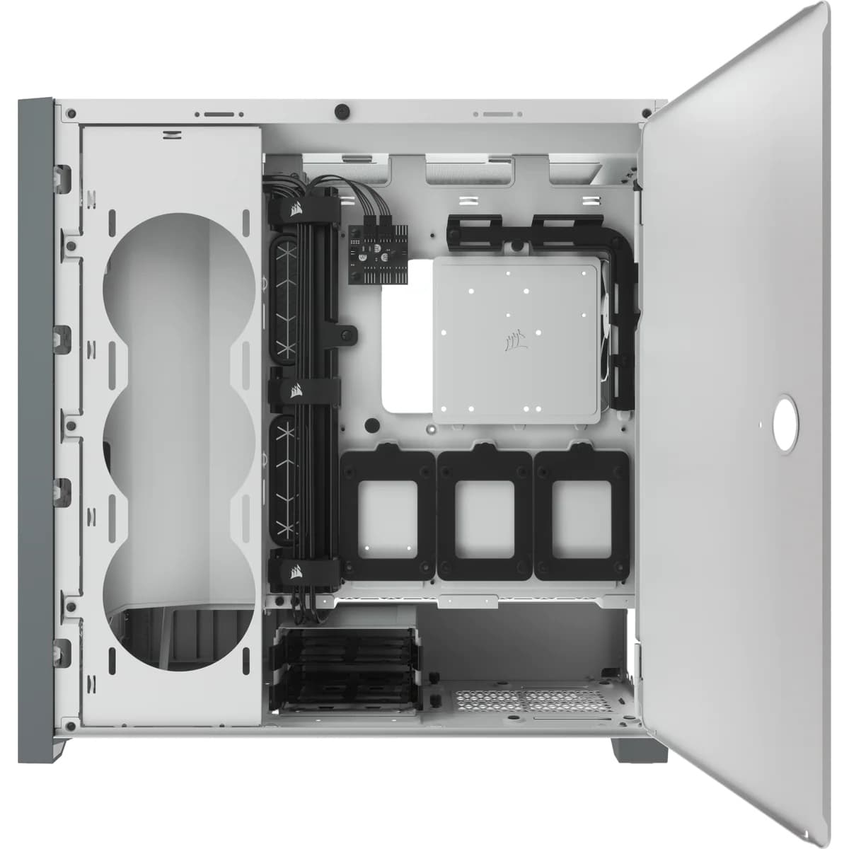 CARCASA CORSAIR Middle Tower,ATX, "5000D AIRFLOW",fara sursa,sticla securizata, fanx2, USB 3.0x2, USB 3.1 gen 2 Type-Cx1, Jack 3.5 mmx1,mesh, fan ctr, alb/ gri "CC-9011211-WW" — miniatură