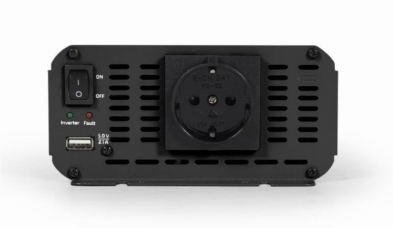 INVERTER GEMBIRD cu sinusoida simulata, Inverter auto, 1200W, Schuko x 1, USB 5V / 2.1A, baterie 10-16V, "EG-PWC1200-01" — miniatură