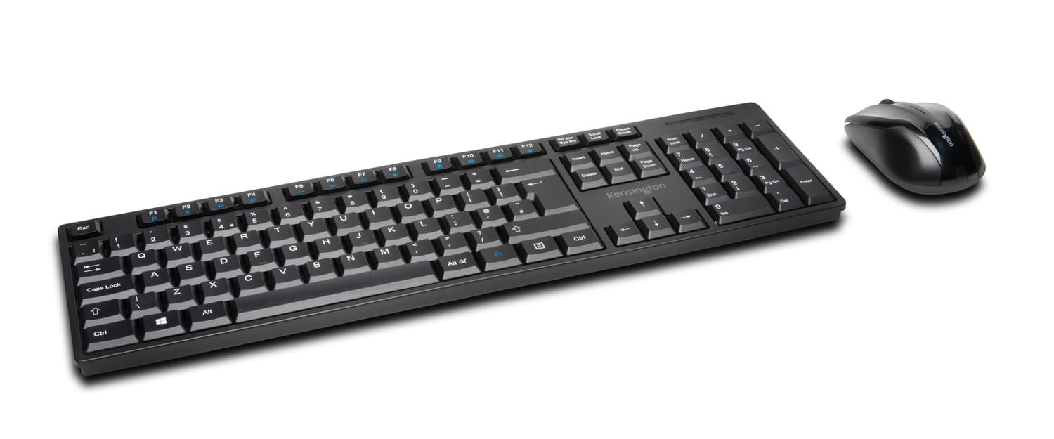 KIT wireless Kensington, "Profit Low-Profile", tastatura wireless 104 taste + mouse wireless 1200dpi, 3 butoane, rotita scroll, negru, "K75230UK"