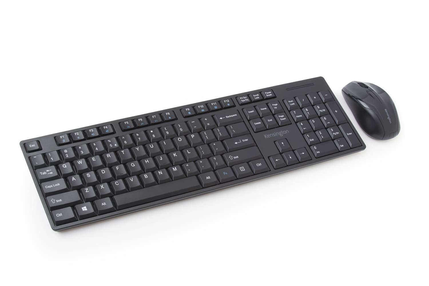 KIT wireless Kensington, "Profit Low-Profile", tastatura wireless 104 taste + mouse wireless 1200dpi, 3 butoane, rotita scroll, negru, "K75230UK" — miniatură