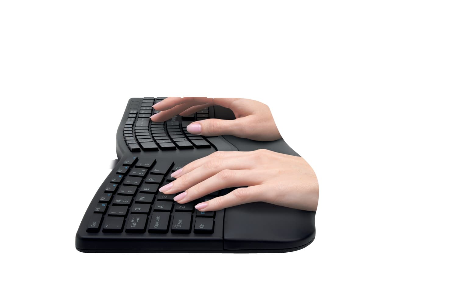 TASTATURA Kensington, "Profit Ergo", wireless, Bluetooth | 2.4GHz, 108 taste, palmrest, negru, "K75401UK" — miniatură