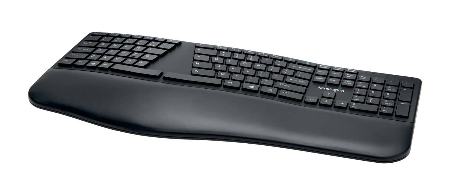 TASTATURA Kensington, "Profit Ergo", wireless, Bluetooth | 2.4GHz, 108 taste, palmrest, negru, "K75401UK" — miniatură
