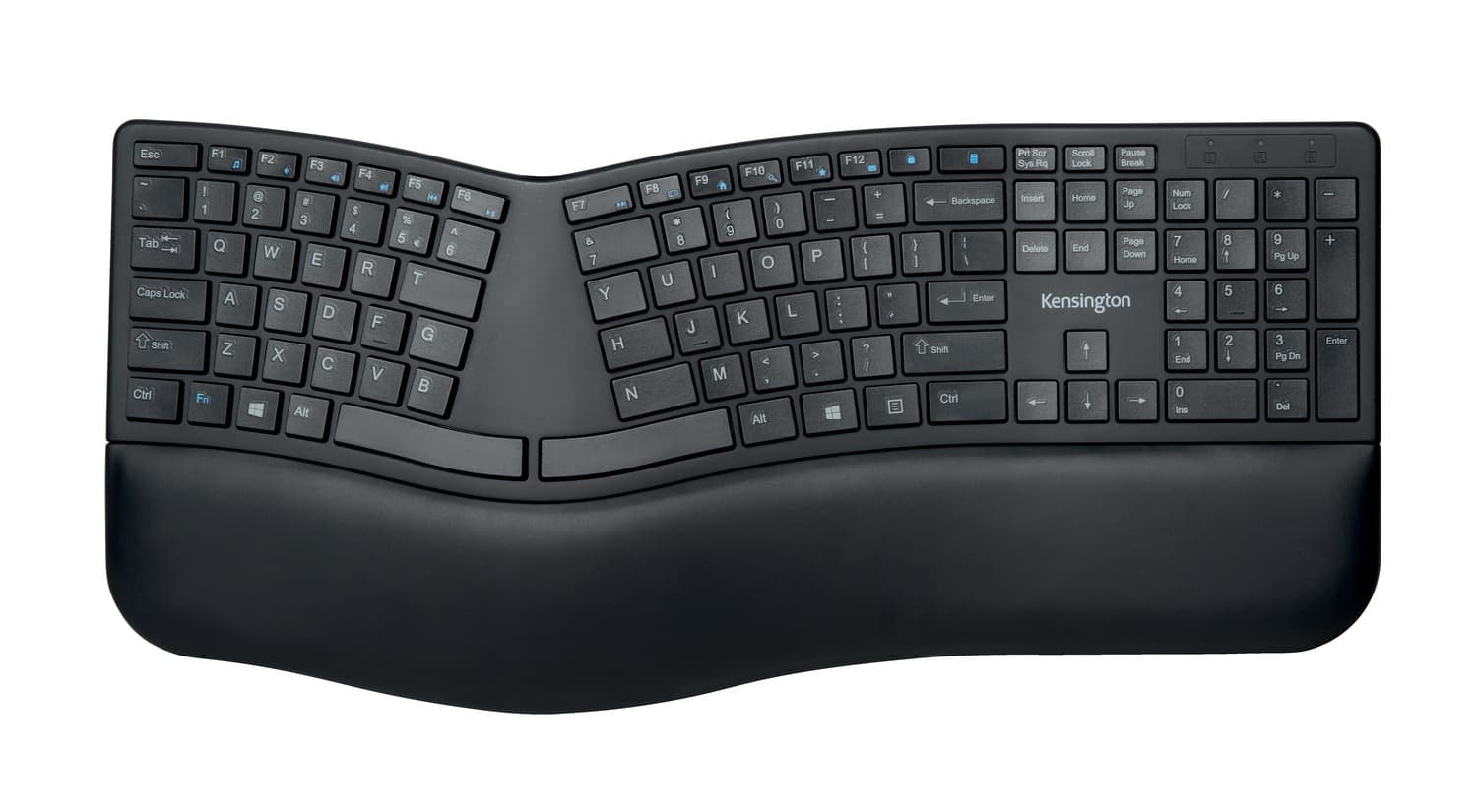 TASTATURA Kensington, "Profit Ergo", wireless, Bluetooth | 2.4GHz, 108 taste, palmrest, negru, "K75401UK" — miniatură