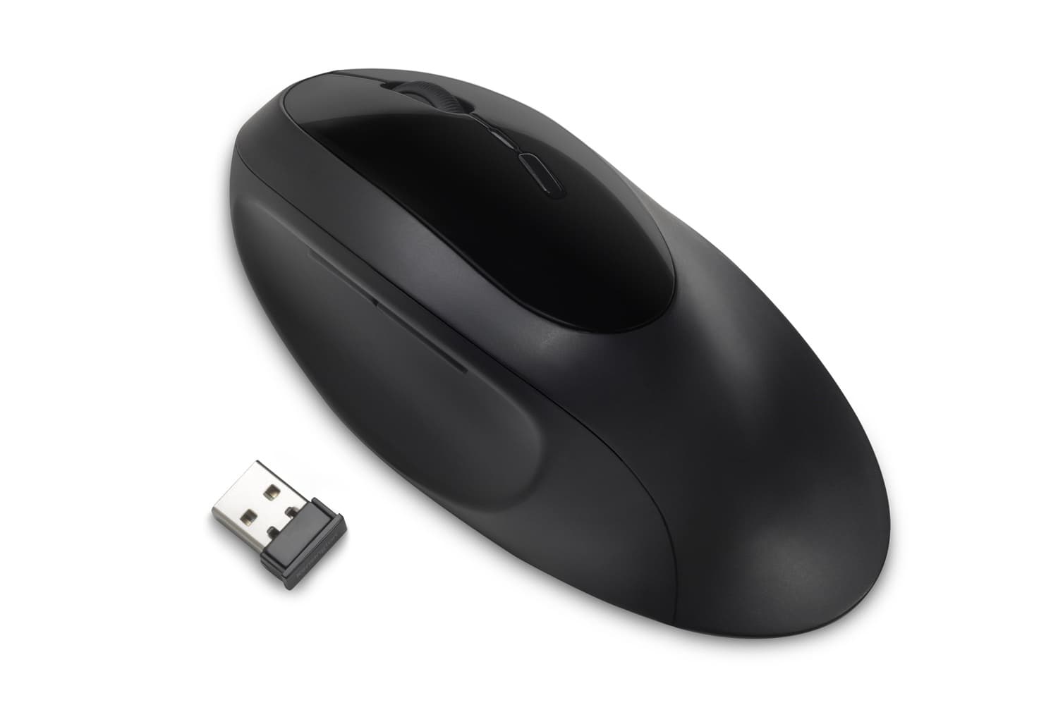 MOUSE Kensington - ergonomic, "Profit Ergo", PC sau NB, wireless, Bluetooth | 2.4GHz, optic, 1600 dpi, butoane/scroll 5/1, buton selectare viteza, negru, "K75404EU" — miniatură