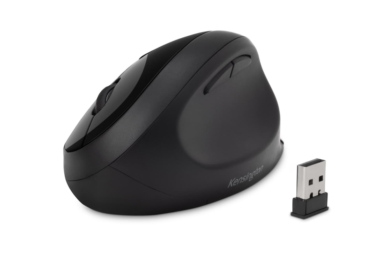 MOUSE Kensington - ergonomic, "Profit Ergo", PC sau NB, wireless, Bluetooth | 2.4GHz, optic, 1600 dpi, butoane/scroll 5/1, buton selectare viteza, negru, "K75404EU" — miniatură