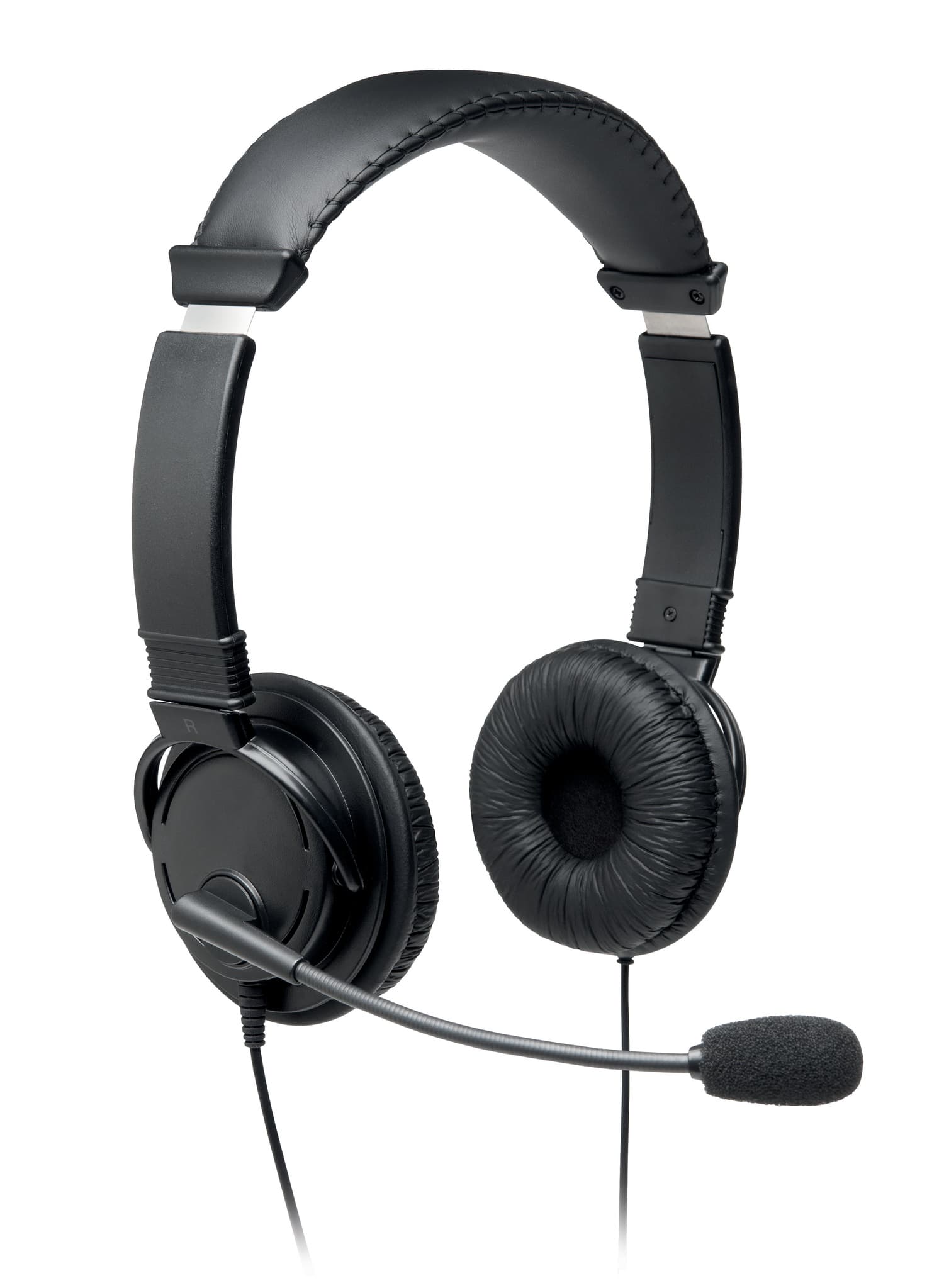 CASTI Kensington, cu fir, standard, utilizare multimedia, call center, microfon pe casca, noise-canceling, conectare prin USB 2.0, cablu 1.8m, negru, "K97601WW"