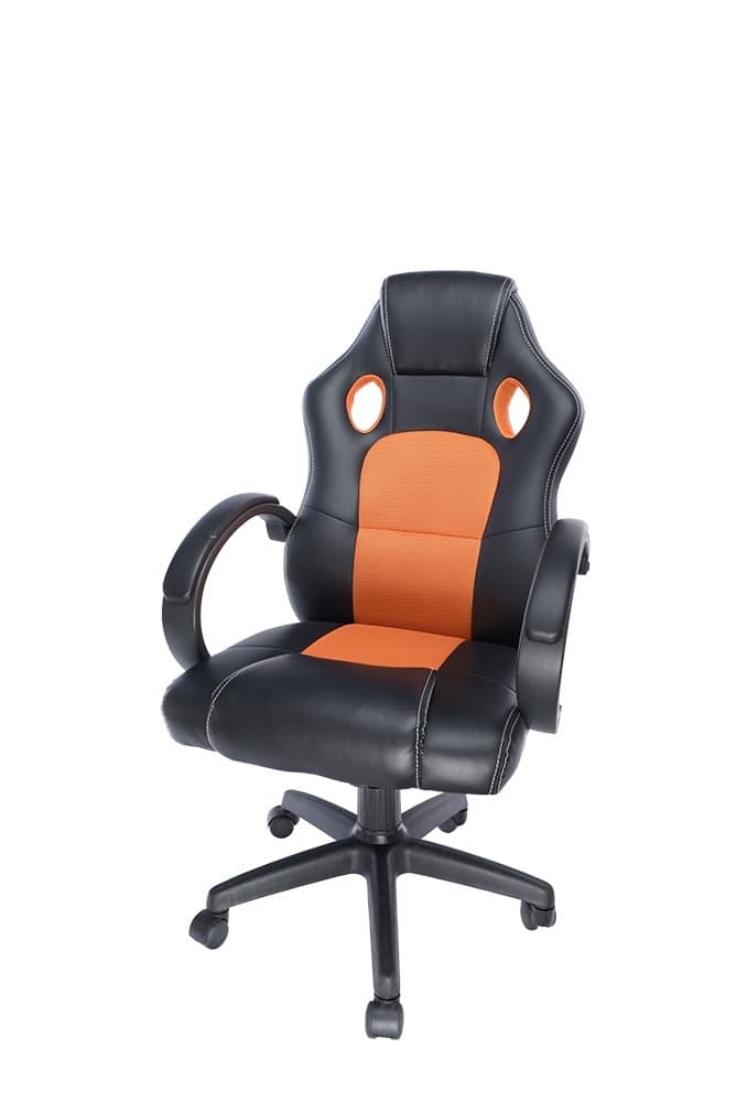SCAUN GAMING SPACER imitatie piele & material textil, black & orange, greutate max. 120kg, dimensiuni 59*70*106~114cm "SPCH-CHAMP-RNG"/46501466 — miniatură