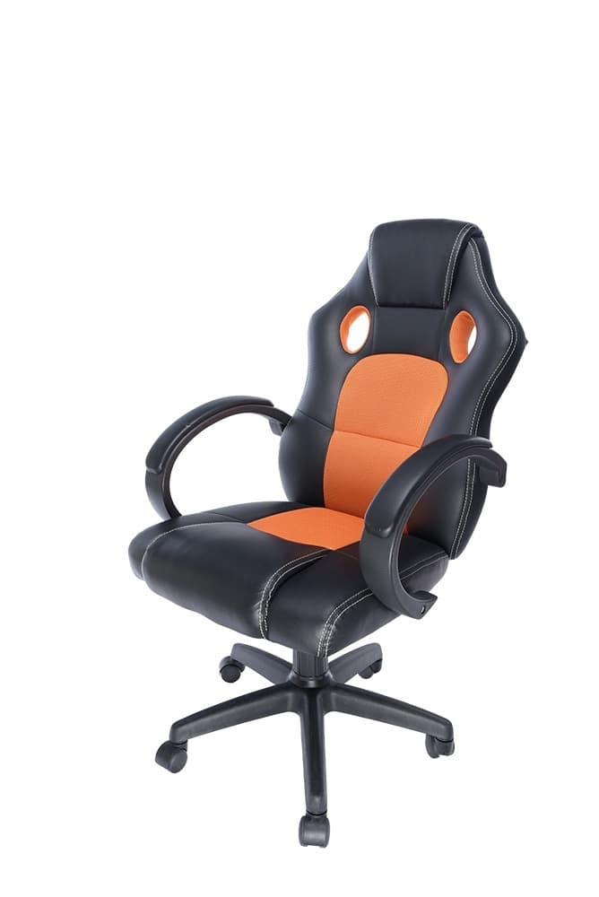 SCAUN GAMING SPACER imitatie piele & material textil, black & orange, greutate max. 120kg, dimensiuni 59*70*106~114cm "SPCH-CHAMP-RNG"/46501466 — miniatură