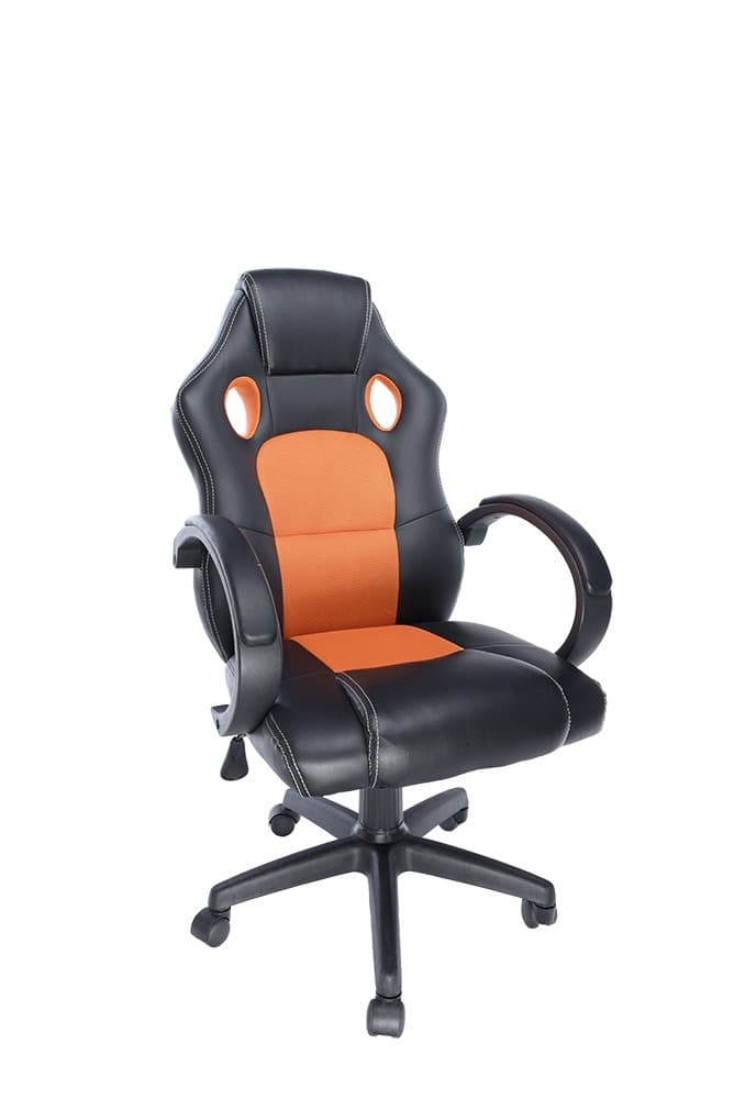 SCAUN GAMING SPACER imitatie piele & material textil, black & orange, greutate max. 120kg, dimensiuni 59*70*106~114cm "SPCH-CHAMP-RNG"/46501466 — miniatură