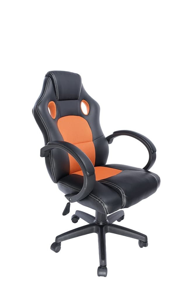 SCAUN GAMING SPACER imitatie piele & material textil, black & orange, greutate max. 120kg, dimensiuni 59*70*106~114cm "SPCH-CHAMP-RNG"/46501466 — miniatură