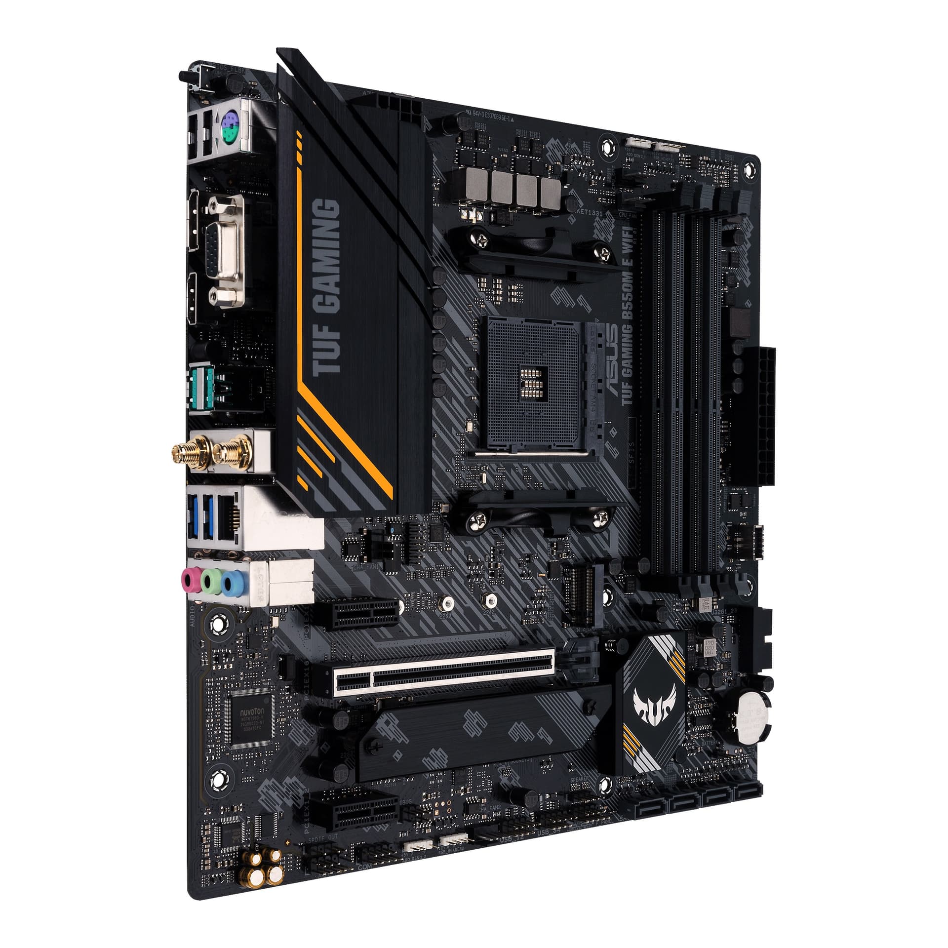 PLACA de BAZA Asus "TUF B550M-E", skt AM4, ATX, AMD B550, 4 x DDR4, max. 128 GB, 4 x SATA, 2 x M.2, 7.1, "TUF B550M-E" — miniatură
