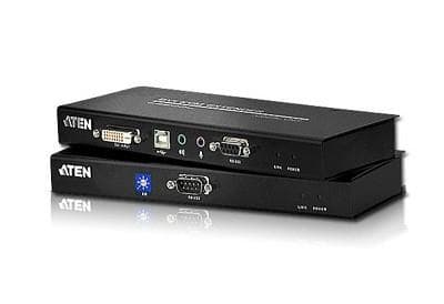 EXTENDER KVM ATEN acces PC de la distanta maxim 60M, conector tip DVI-D (M) x 1 | USB Type B (M) | Serial RS232 (9-pin) (M) | 3.5 mm Jack (M) x 2 | RJ-45 x 2, "CE600-A7-G"