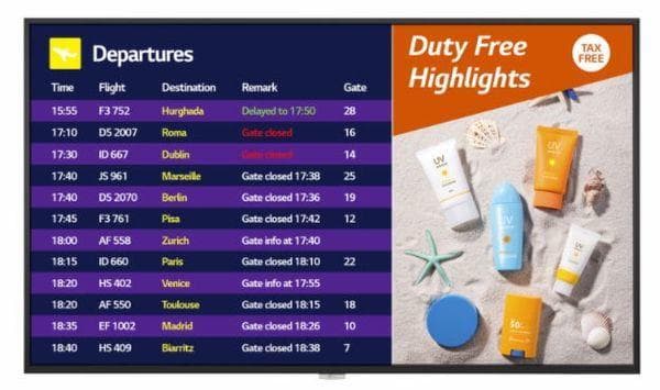MONITOR LG - signage 55 inch, afisaj indoor, IPS, 4K UHD (3840 x 2160), Wide, 700 cd/mp, 8 ms, HDMI x 2 | DisplayPort | DVI-D, "55UH7F"