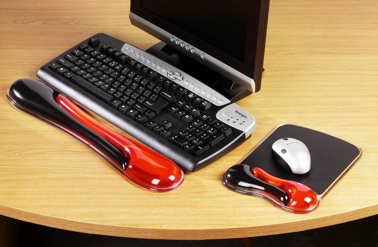 MOUSE pad KENSINGTON Duo Gel, suport ergonomic pentru incheietura mainii, cu gel, rosu/negru, "62402" — miniatură