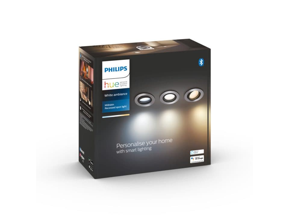SET 3 SPOTURI incastrate smart LED Philips, soclu GU10, putere 5.7W, forma spot, lumina multicolora, alimentare 220 - 240 V, "000008719514342828" — miniatură