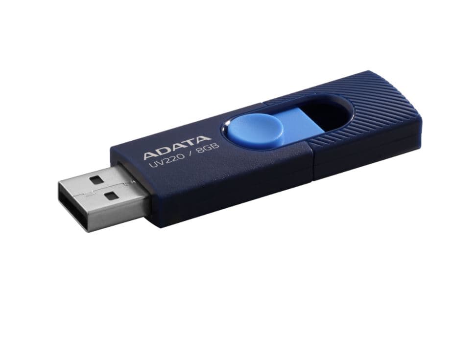 MEMORIE USB 2.0 ADATA 32 GB, retractabila, carcasa plastic,BLUE/NAVY, "AUV220-32G-RBLNV" — miniatură
