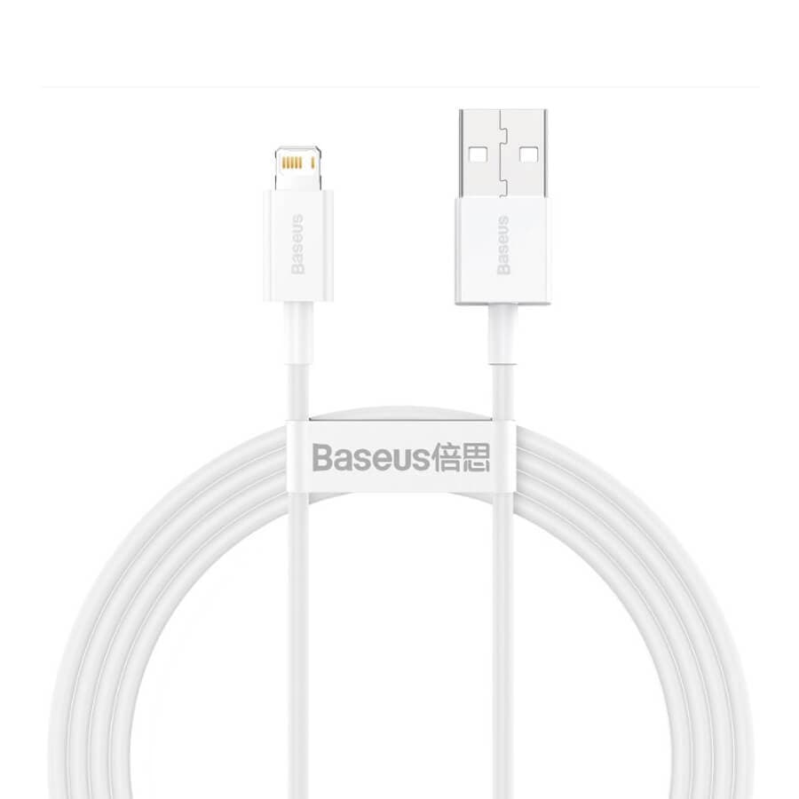 CABLU alimentare si date Baseus Superior, Fast Charging Data Cable pt. smartphone, USB la Lightning Iphone 2.4A, 1.5m, alb "CALYS-B02" - 6953156205444