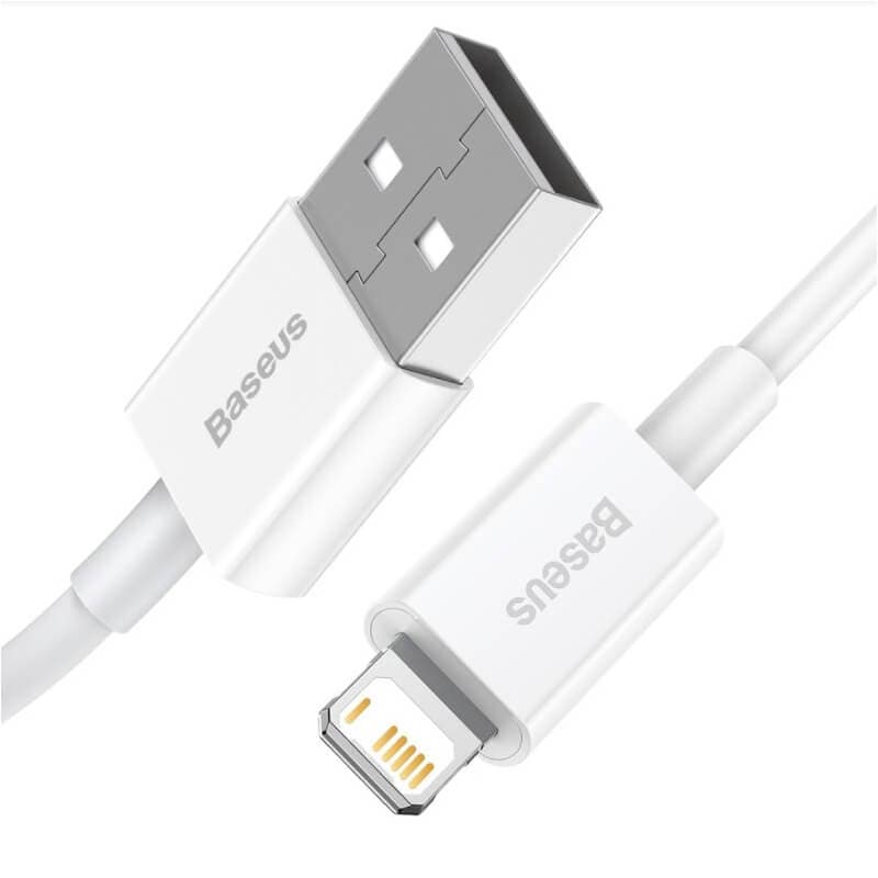 CABLU alimentare si date Baseus Superior, Fast Charging Data Cable pt. smartphone, USB la Lightning Iphone 2.4A, 1.5m, alb "CALYS-B02" - 6953156205444 — miniatură