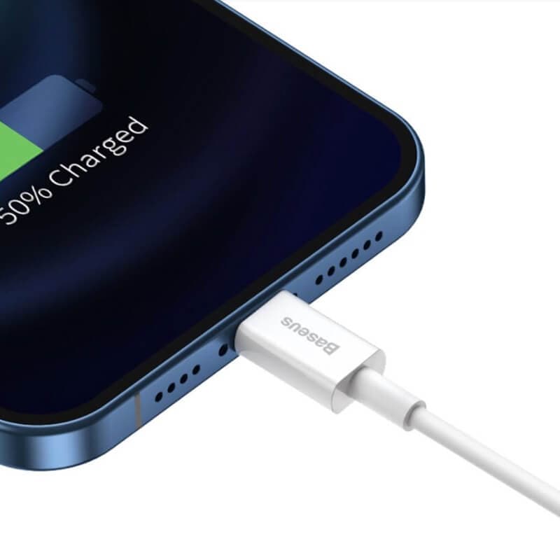 CABLU alimentare si date Baseus Superior, Fast Charging Data Cable pt. smartphone, USB la Lightning Iphone 2.4A, 1.5m, alb "CALYS-B02" - 6953156205444 — miniatură