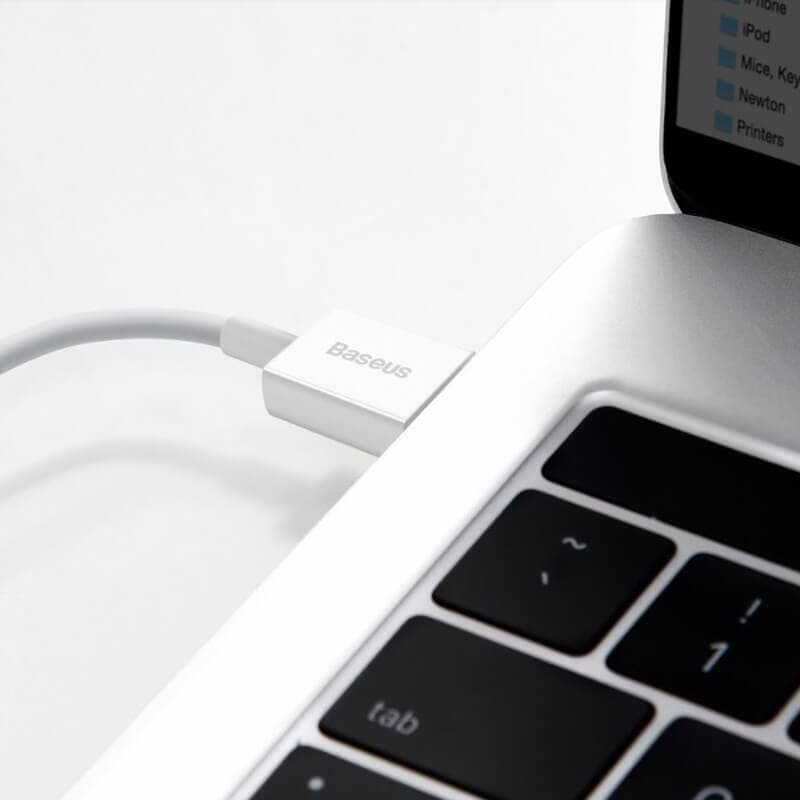 CABLU alimentare si date Baseus Superior, Fast Charging Data Cable pt. smartphone, USB la Lightning Iphone 2.4A, 1.5m, alb "CALYS-B02" - 6953156205444 — miniatură