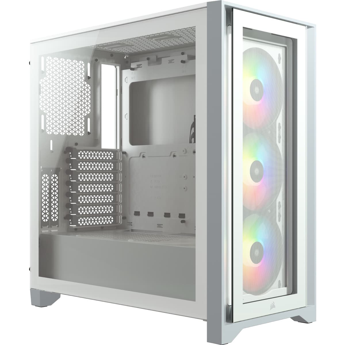 CARCASA CORSAIR Middle Tower, ATX, "iCUE 4000X RGB", fara sursa, sticla securizata, fan x 2, USB 3.0 x 2, USB 3.1 gen 2 Type-C x 1, Jack 3.5 mm x 1, mesh, alb "CC-9011205-WW"