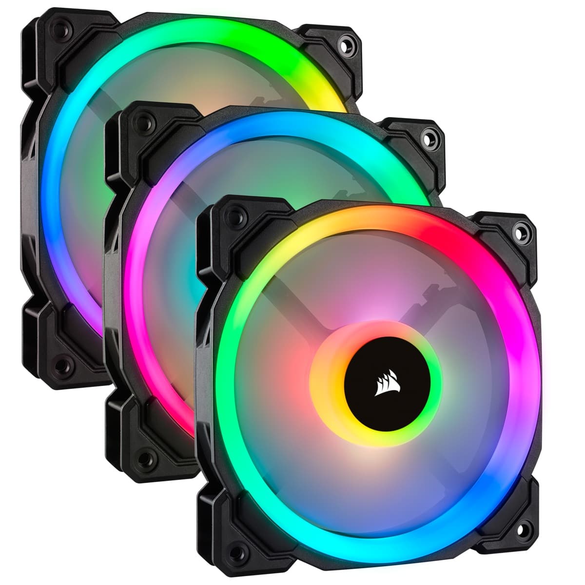 VENTILATOR Corsair, pt carcasa PC, 120 mm, 1500 rpm, LED RGB, 3 ventilatoare, "CO-9050072-WW"