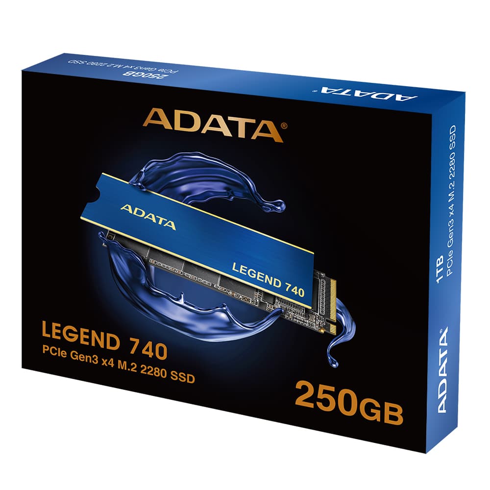 SSD ADATA, LEGEND 740, 250 GB, M.2, PCIe Gen3.0 x4, 3D TLC Nand, R/W: 2300/1300 MB/s, "ALEG-740-250GCS" — miniatură