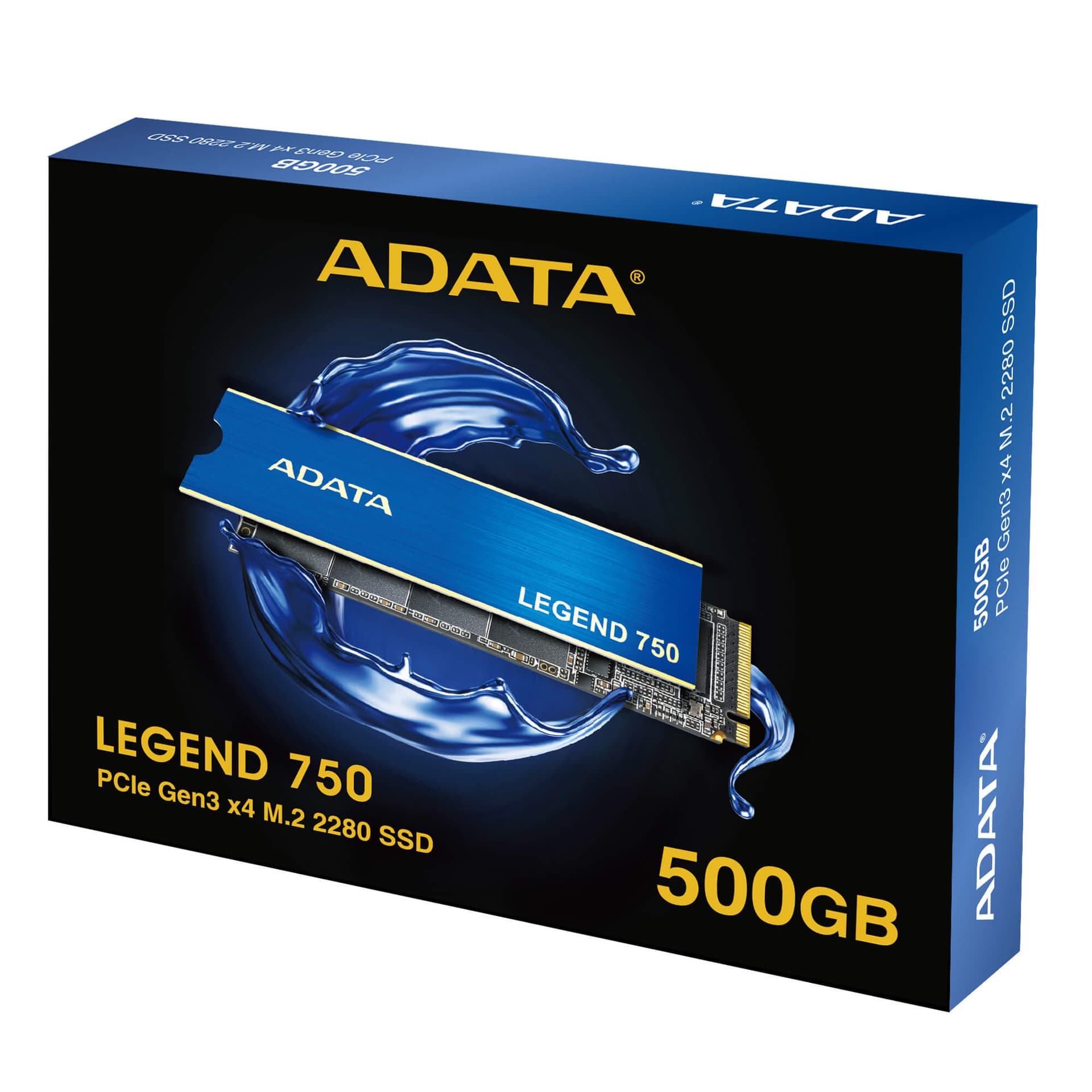 SSD ADATA, LEGEND 750, 500 GB, M.2, PCIe Gen3.0 x4, 3D TLC Nand, R/W: 3350/2450 MB/s, "ALEG-750-500GCS" — miniatură