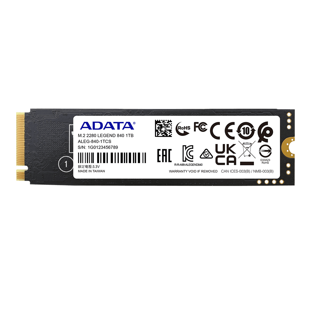 SSD ADATA, LEGEND 840, 1 TB, M.2, PCIe Gen4.0 x4, 3D TLC Nand, R/W: 5000/4750 MB/s, "ALEG-840-1TCS" — miniatură