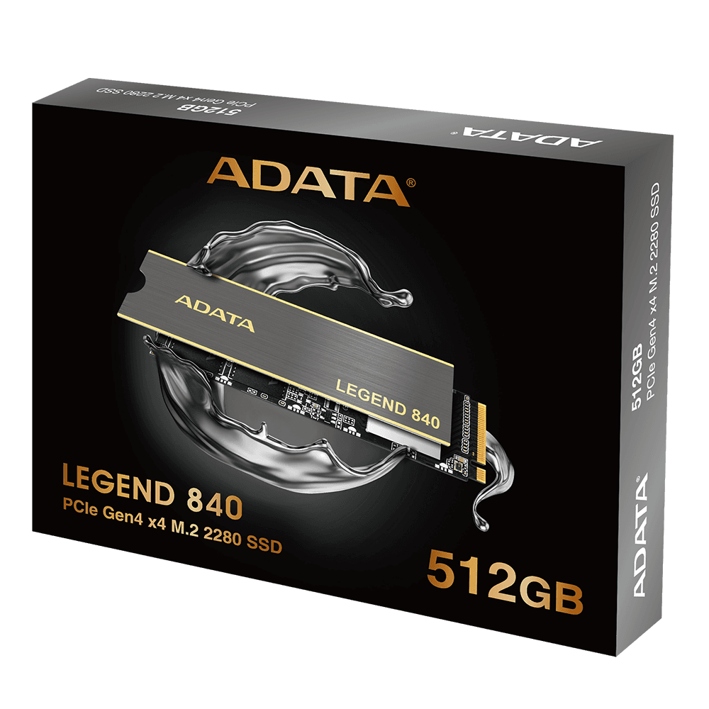 SSD ADATA, LEGEND 840, 512 GB, M.2, PCIe Gen4.0 x4, 3D TLC Nand, R/W: 5000/3400 MB/s, "ALEG-840-512GCS" — miniatură