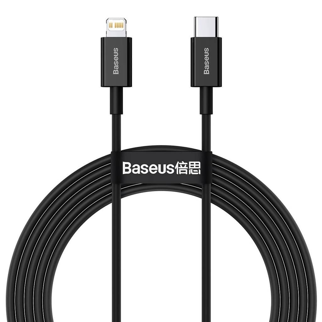 CABLU alimentare si date Baseus Superior, Fast Charging Data Cable pt. smartphone, USB Type-C la Lightning Iphone PD 20W, 2m, negru "CATLYS-C01" - 6953156205352
