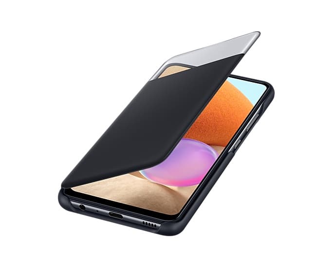 HUSA Smartphone Samsung, pt Galaxy A32, tip smart book cover cu buzunar, plastic, Smart View Wallet, negru, "EF-EA325PBEGEE" — miniatură