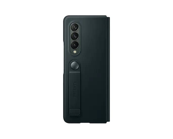 HUSA Smartphone Samsung, pt Galaxy Z Fold3, tip back cover (protectie spate), piele, ultrasubtire, verde, "EF-FF926LGEGWW" — miniatură